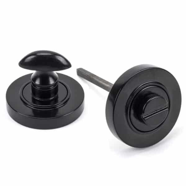 Black Round Thumbturn Set (Plain) 1