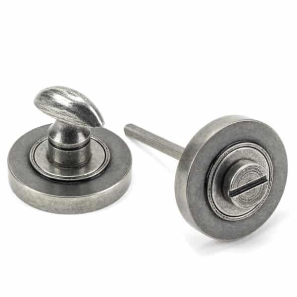 Pewter Round Thumbturn Set (Plain) 1