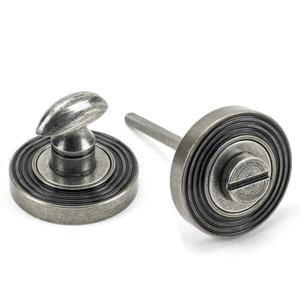 Pewter Round Thumbturn Set (Beehive) 1