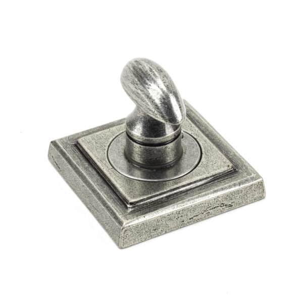 Pewter Round Thumbturn Set (Square) 2