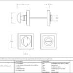 Pewter Round Thumbturn Set (Square) 3