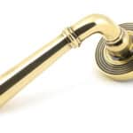 Aged Brass Newbury Lever on Rose Set (Beehive) 1