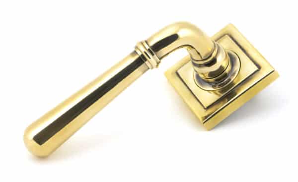 Aged Brass Newbury Lever on Rose Set (Square) 1