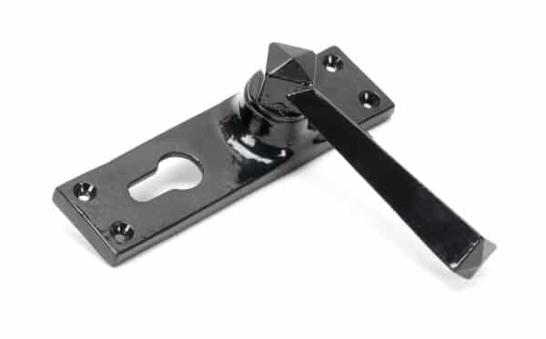 Black Straight Lever Euro Lock Set 2