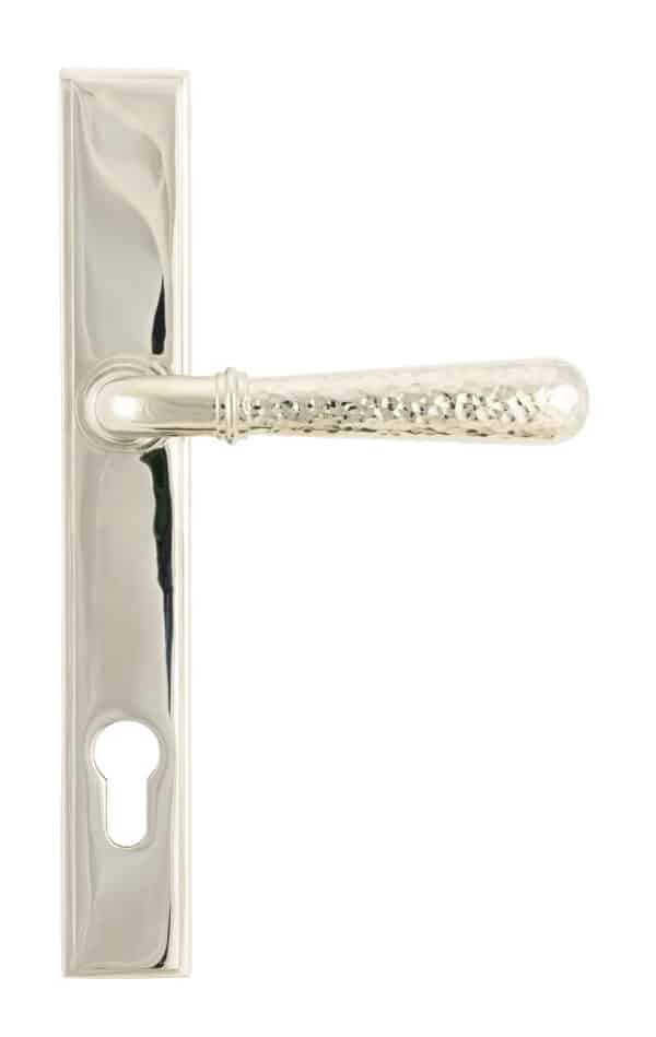 Polished Nickel Hammered Newbury Slimline Espag. Lock Set 2