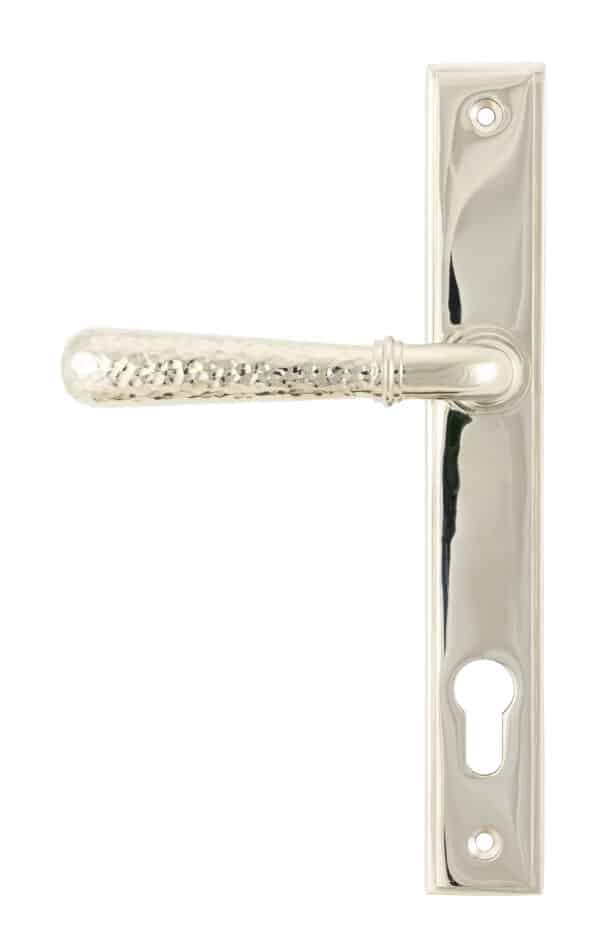 Polished Nickel Hammered Newbury Slimline Espag. Lock Set 1