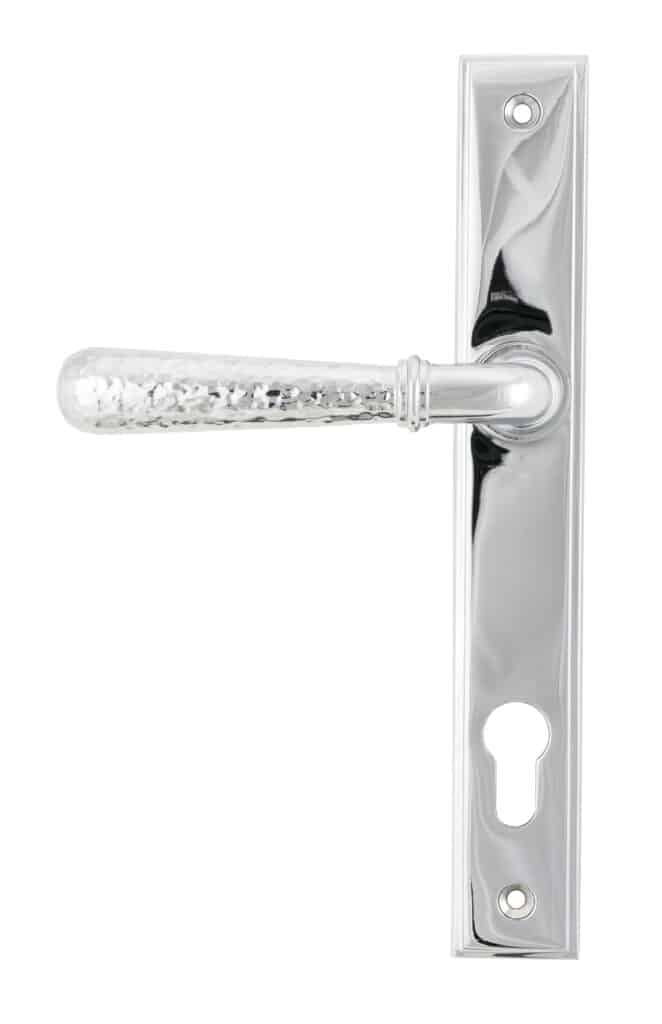 Polished Chrome Hammered Newbury Slimline Espag. Lock Set 1