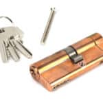 Polished Bronze 40/40 5pin Euro Cylinder KA 2