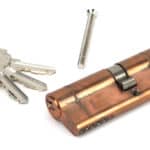 Polished Bronze 35/45 5pin Euro Cylinder KA 2
