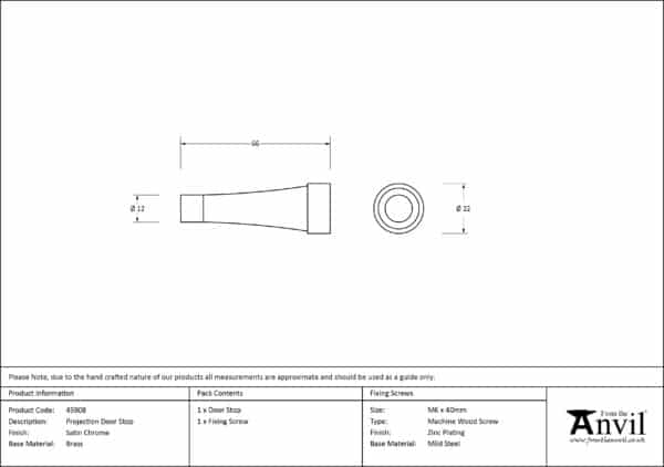 Satin Chrome Projection Door Stop 3