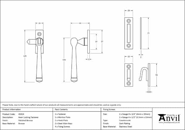 Polished Bronze Locking Avon Fastener 3