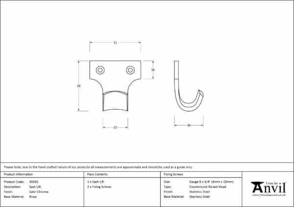 Satin Chrome Sash Lift 3