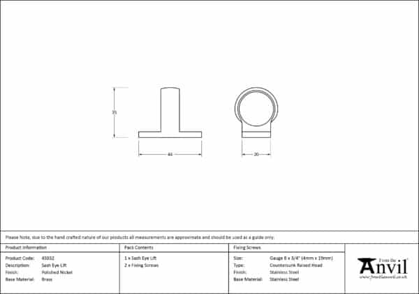 Polished Nickel Sash Eye Lift 3