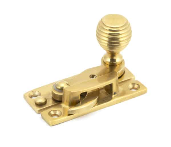 Polished Brass Beehive Sash Hook Fastener 2