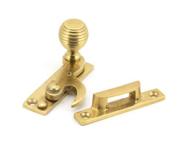 Polished Brass Beehive Sash Hook Fastener 1