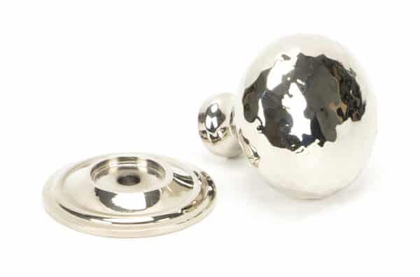 Polished Nickel Hammered Mushroom Cabinet Knob 32mm 2