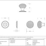 Polished Nickel Hammered Mushroom Cabinet Knob 32mm 3