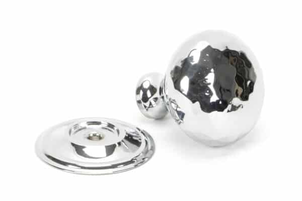 Polished Chrome Hammered Mushroom Cabinet Knob 32mm 2