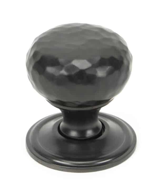 Aged Bronze Hammered Mushroom Cabinet Knob 32mm 1