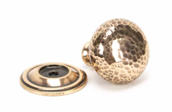 Polished Bronze Hammered Mushroom Cabinet Knob 32mm 2