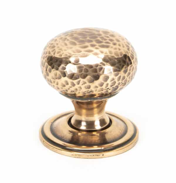 Polished Bronze Hammered Mushroom Cabinet Knob 32mm 1