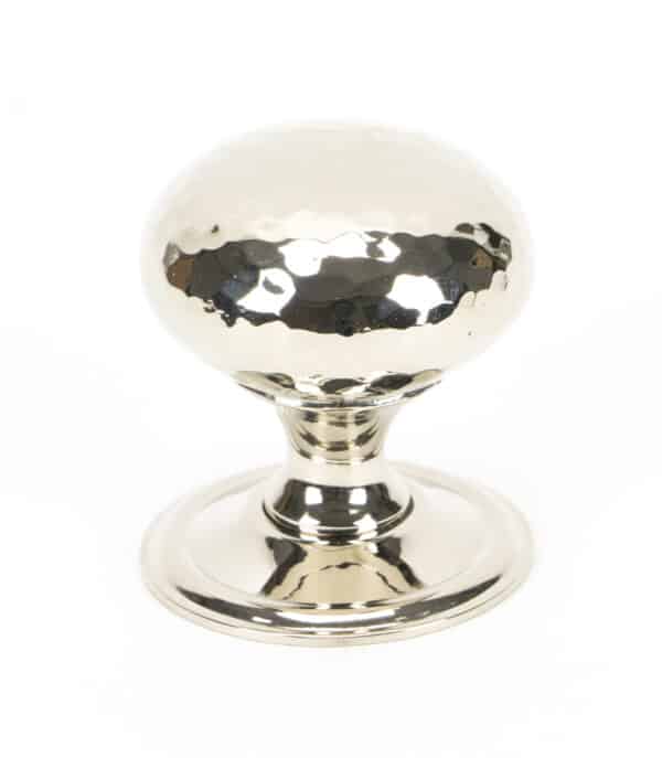 Polished Nickel Hammered Mushroom Cabinet Knob 38mm 1