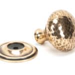 Polished Bronze Hammered Mushroom Cabinet Knob 38mm 2