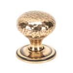 Polished Bronze Hammered Mushroom Cabinet Knob 38mm 1