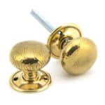 Aged Brass Hammered Mushroom Mortice/Rim Knob Set 1