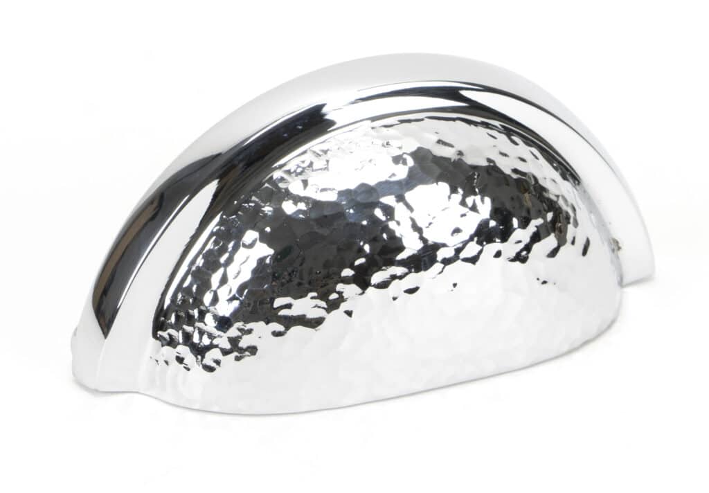 Polished Chrome Hammered Regency Concealed Drawer Pull 1