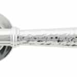 Pol. Chrome Hammered Newbury Lever on Rose Set (Plain) 2