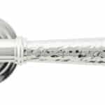 Pol. Chrome Hammered Newbury Lever on Rose Set (Art Deco) 2