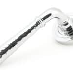 Pol. Chrome Hammered Newbury Lever on Rose Set (Art Deco) 1