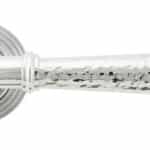 Pol. Chrome Hammered Newbury Lever on Rose Set (Beehive) 2
