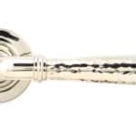 Pol. Nickel Hammered Newbury Lever on Rose Set (Plain) 2