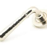 Pol. Nickel Hammered Newbury Lever on Rose Set (Plain) 1