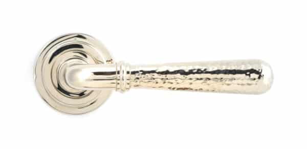 Pol. Nickel Hammered Newbury Lever on Rose Set (Art Deco) 2