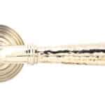 Pol. Nickel Hammered Newbury Lever on Rose Set (Beehive) 2