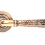 Pol. Bronze Hammered Newbury Lever on Rose Set (Plain) 2