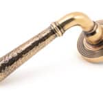 Pol. Bronze Hammered Newbury Lever on Rose Set (Beehive) 1