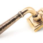 Pol. Bronze Hammered Newbury Lever on Rose Set (Square) 1