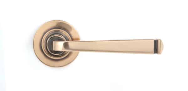 Polished Bronze Avon Round Lever on Rose Set (Plain) 2