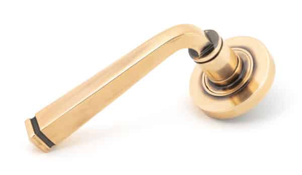 Polished Bronze Avon Round Lever on Rose Set (Plain) 1