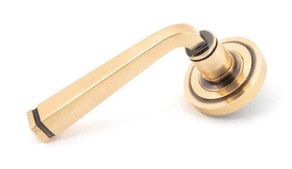 Polished Bronze Avon Round Lever on Rose Set (Art Deco) 1