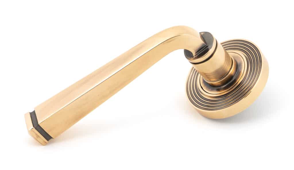 Polished Bronze Avon Round Lever on Rose Set (Beehive) 1
