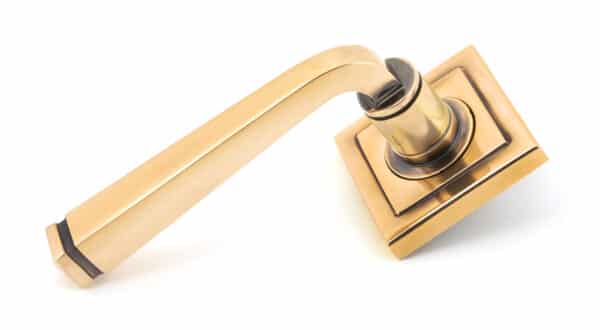 Polished Bronze Avon Round Lever on Rose Set (Square) 1