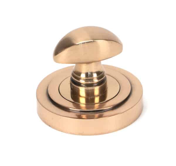 Polished Bronze Round Thumbturn Set (Art Deco) 2