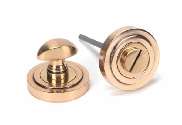 Polished Bronze Round Thumbturn Set (Art Deco) 1