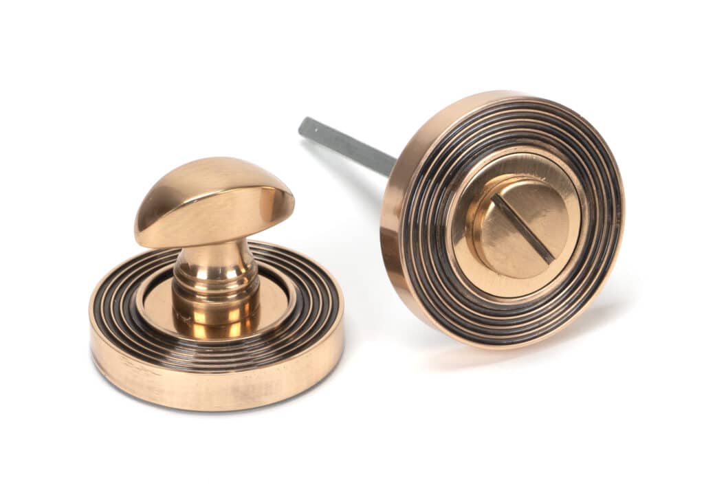 Polished Bronze Round Thumbturn Set (Beehive) 1