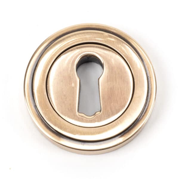 Polished Bronze Round Escutcheon (Art Deco) 1